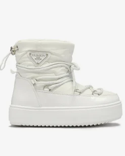 Białe dziecięce wsuwane buty a'la śniegowce Asifa Dziewczęce