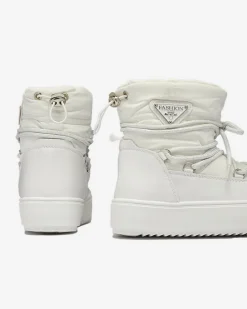 Białe dziecięce wsuwane buty a'la śniegowce Asifa Dziewczęce