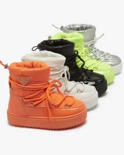 Białe dziecięce wsuwane buty a'la śniegowce Asifa Dziewczęce