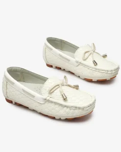 Online Białe dziecięce mokasyny Dannad Dziewczęce