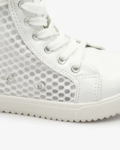 New Białe dziewczęce wysokie tenisówki Borris Dziewczęce