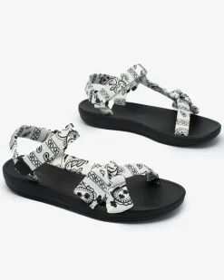 Białe sandały damskie z kokardką Oyall Sandały Płaskie