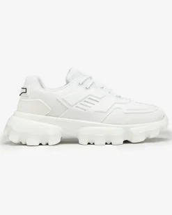 Online Białe tkaninowe sportowe sneakersy męskie Lamkim Sportowe