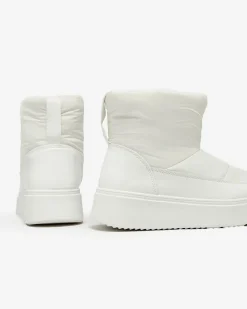 Discount Białe wsuwane śniegowce damskie Maderta Śniegowce|Botki Z Grubym Ociepleniem