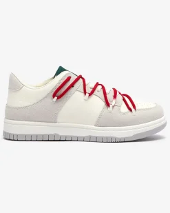 Hot Biało - szare sportowe sneakersy damskie z mi sznurówkami Olierinc Damskie Sneakersy