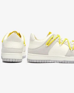 New Biało - szare sportowe sneakersy damskie z mi sznurówkami Olierinc Damskie Sneakersy