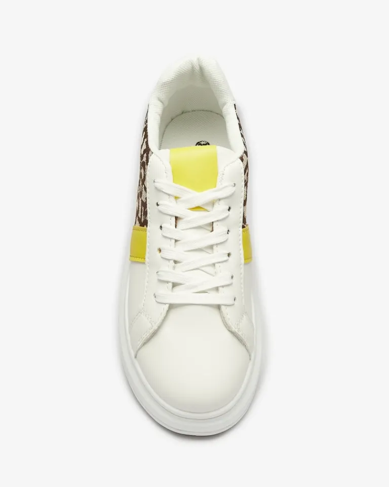 Best Biało- brązowe buty sportowe damskie Mlysio Damskie Sneakersy