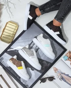Best Biało- brązowe buty sportowe damskie Mlysio Damskie Sneakersy