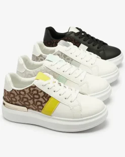 Best Biało- brązowe buty sportowe damskie Mlysio Damskie Sneakersy