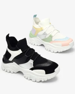 Outlet Biało- czarne sportowe sneakersy damskie Ziragga Damskie Bieganie, Ćwiczenia I Trening|Sneakersy