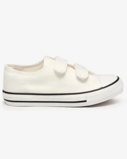 Online Biało- dziewczęce tenisówki na rzepy Bovis Dziewczęce