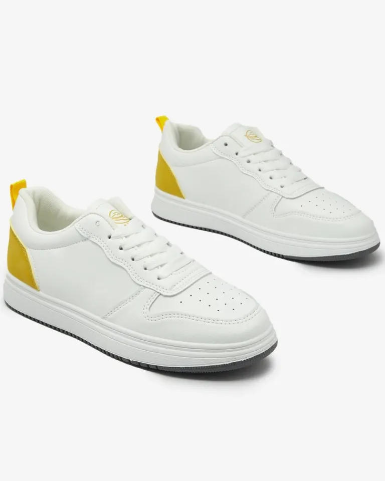 Best Biało-żółte klasyczne buty sportowe Colorburst Classics Damskie Sneakersy