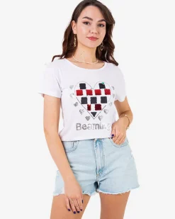 Hot damski t-shirt z printem Bluzki / Koszule / Koszulki