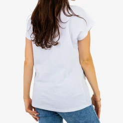 damski t-shirt z brokatem i printem PLUS SIZE Plus Size|Bluzki / Koszule / Koszulki