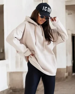 Clearance Bluza damska z kapturem oversize Bluzy