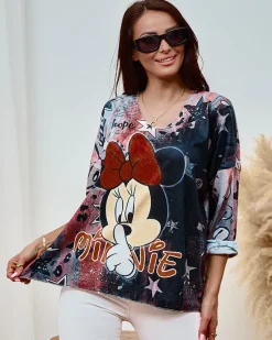 Clearance Bluzka damska z printem Bluzki / Koszule / Koszulki