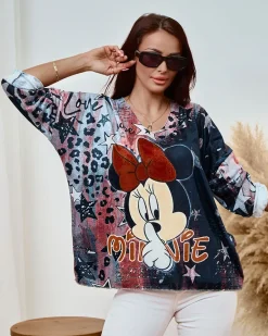 Clearance Bluzka damska z printem Bluzki / Koszule / Koszulki