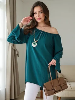 Hot Bluzka damska a'la hiszpanka z falbankami Bluzki / Koszule / Koszulki