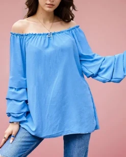 Bluzka damska a'la hiszpanka z falbankami Bluzki / Koszule / Koszulki