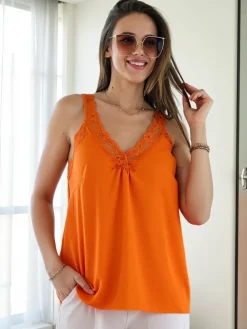 New Bluzka damska na ramiączka z koronką Bluzki / Koszule / Koszulki