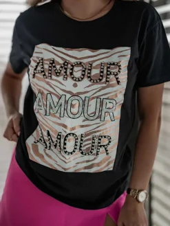 Clearance Bluzka damska z ozdobnym printem Bluzki / Koszule / Koszulki