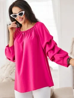 Best Bluzka damska a'la hiszpanka z falbankami Bluzki / Koszule / Koszulki