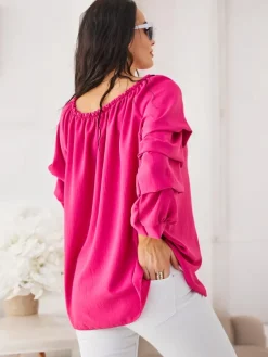 Best Bluzka damska a'la hiszpanka z falbankami Bluzki / Koszule / Koszulki