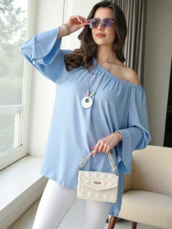 Hot Bluzka damska a'la hiszpanka z falbankami Bluzki / Koszule / Koszulki