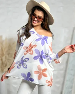 Discount Bluzka damska z printem Bluzki / Koszule / Koszulki