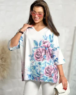 New Bluzka damska z printem Bluzki / Koszule / Koszulki