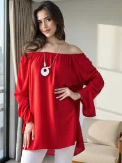 Bluzka damska a'la hiszpanka z falbankami Bluzki / Koszule / Koszulki