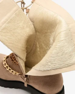 Clearance Botki damskie typu workery w kolorze jasnom Goserre Workery|Botki Z Delikatnym Ociepleniem