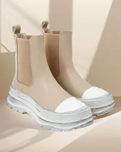 Botki damskie wsuwane Anerr Botki Bez Ocieplenia|Botki Na Płaskim Obcasie