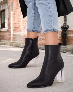 New Botki damskie na słupku Ovnese Botki Bez Ocieplenia|Botki Na Słupku