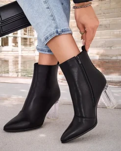 New Botki damskie na słupku Ovnese Botki Bez Ocieplenia|Botki Na Słupku