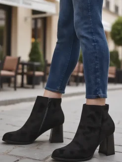 Botki damskie Fiolon Botki Na Słupku|Nowość