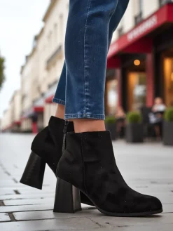 Botki damskie Fiolon Botki Na Słupku|Nowość