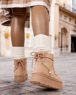 Hot Botki damskie sznurowane Woruces Śniegowce|Botki Z Delikatnym Ociepleniem