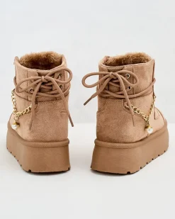 Hot Botki damskie sznurowane Woruces Śniegowce|Botki Z Delikatnym Ociepleniem