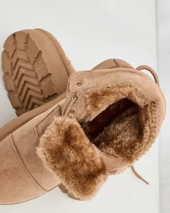 Hot Botki damskie sznurowane Woruces Śniegowce|Botki Z Delikatnym Ociepleniem