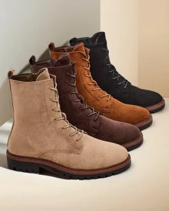 Discount Botki damskie sznurowane Gosop Botki Z Delikatnym Ociepleniem|Botki Sznurowane