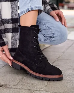 Discount Botki damskie sznurowane Gosop Botki Z Delikatnym Ociepleniem|Botki Sznurowane