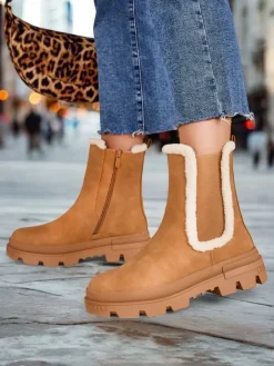 Clearance Botki damskie Ozoo Botki Z Delikatnym Ociepleniem