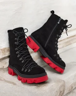 Online Botki damskie sznurowane Xorri Botki Z Delikatnym Ociepleniem