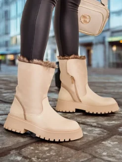 Outlet Botki damskie Zolie Botki Z Delikatnym Ociepleniem