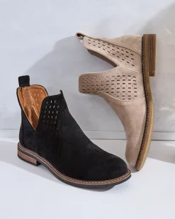 Outlet Botki damskie eko zamszowe Ovilla Botki Bez Ocieplenia|Botki Na Płaskim Obcasie