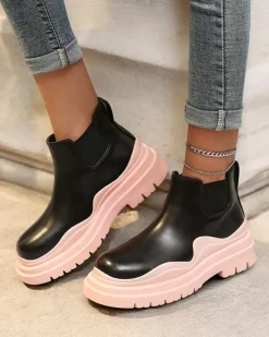 New Botki damskie wsuwane Derri Botki Z Delikatnym Ociepleniem|Nowość