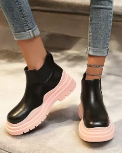 New Botki damskie wsuwane Derri Botki Z Delikatnym Ociepleniem|Nowość