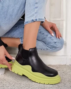 Outlet Botki damskie wsuwane Derri Botki Z Delikatnym Ociepleniem|Nowość