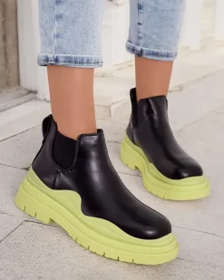 Outlet Botki damskie wsuwane Derri Botki Z Delikatnym Ociepleniem|Nowość